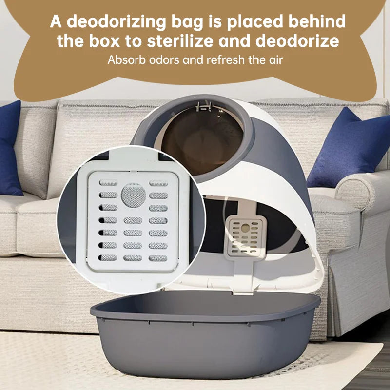 Large Enclosed Anti-Splash Litter Box