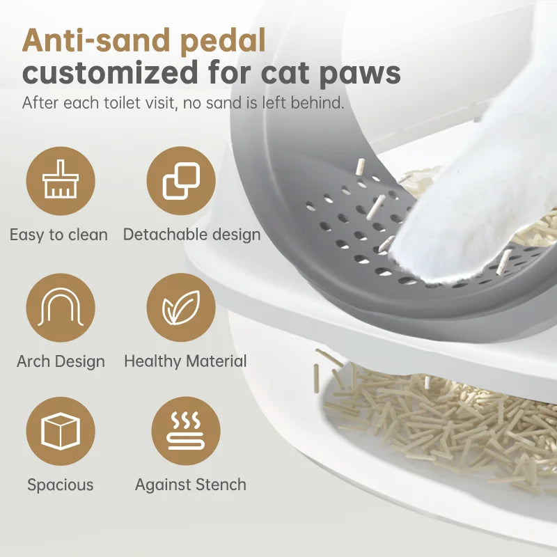 Large Enclosed Anti-Splash Litter Box