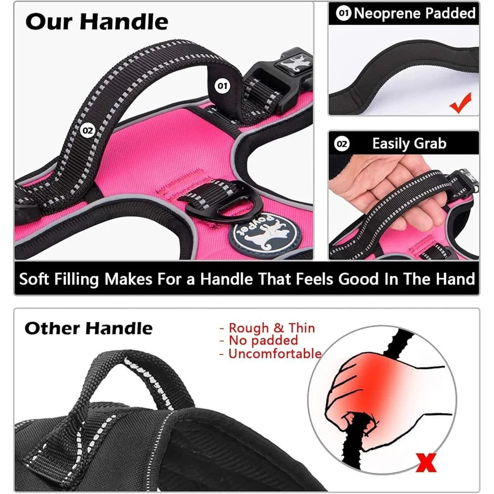 Adjustable No Pull Dog Harness Reflective and Easy Control Handle