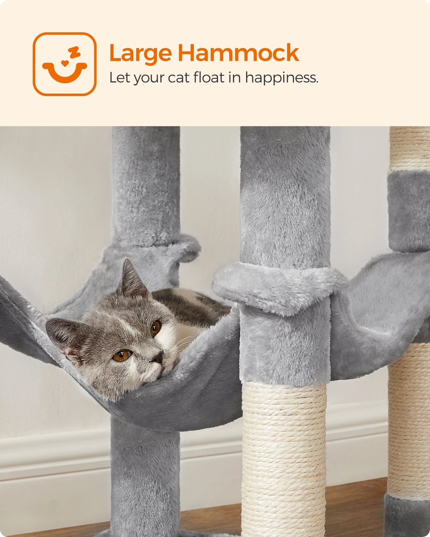 Multi-Level Cat Tower for Indoor Cats with 4 Scratching Posts