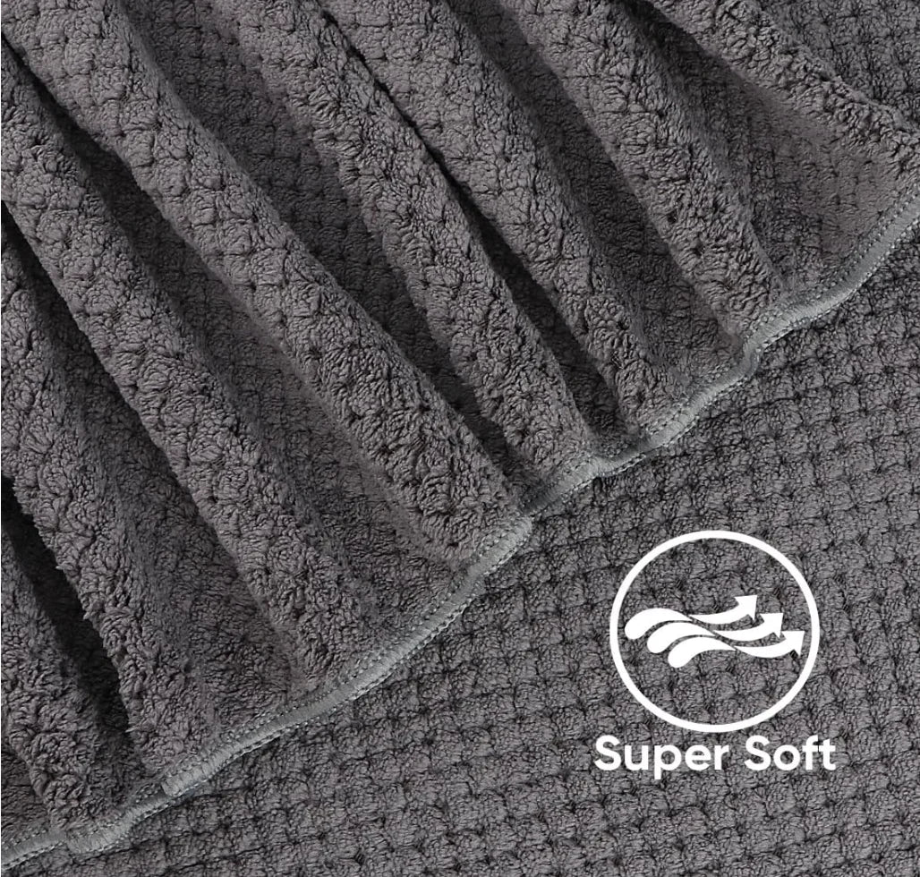 Pack of 2 Ultra Soft Microfiber Highly Absorbent Bath Towel, Lightweight and Quick Drying