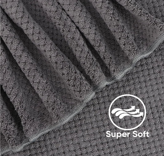 Pack of 2 Ultra Soft Microfiber Highly Absorbent Bath Towel, Lightweight and Quick Drying