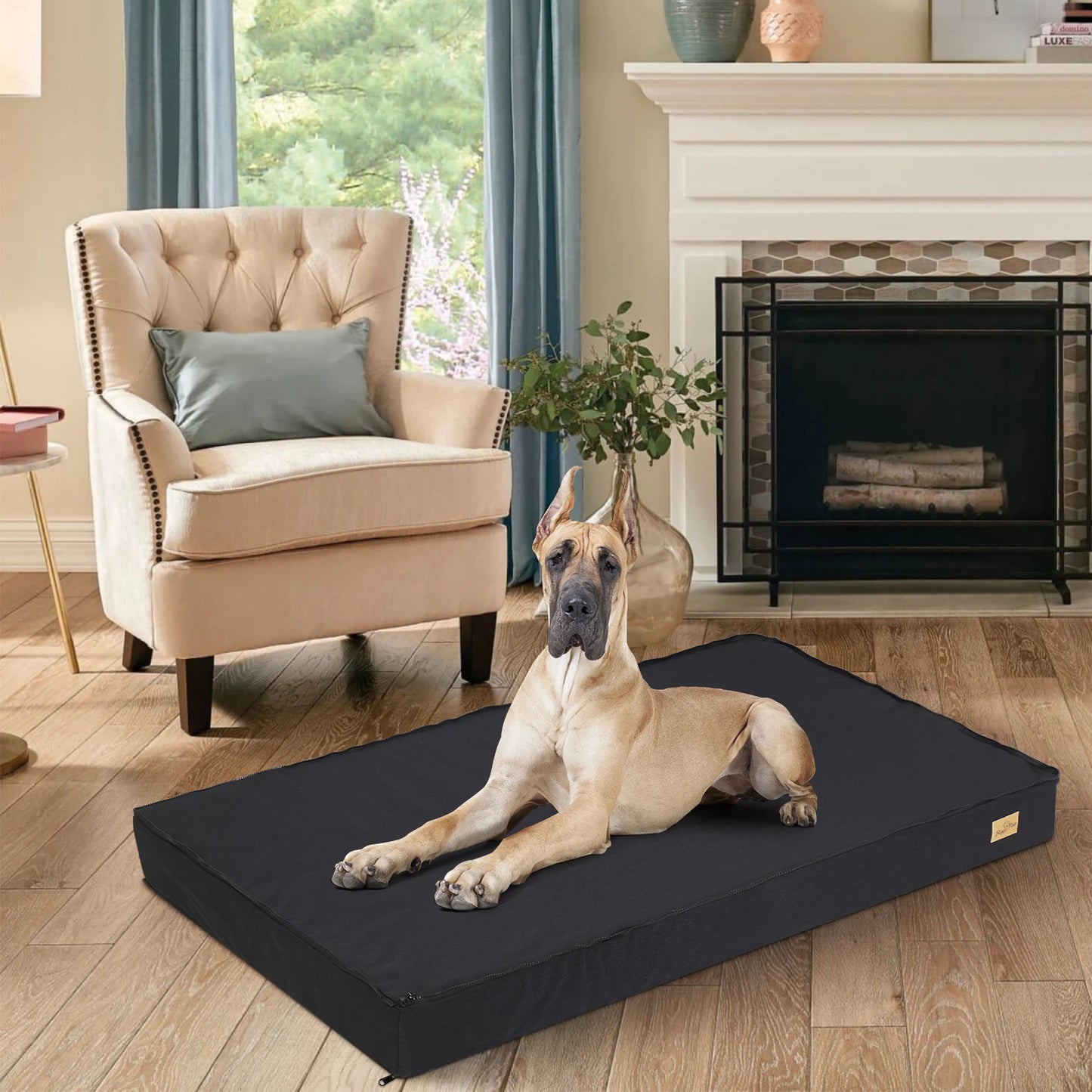 Orthopedic Dog Bed Waterproof Lining, and Non-Slip Bottom, Machine Washable