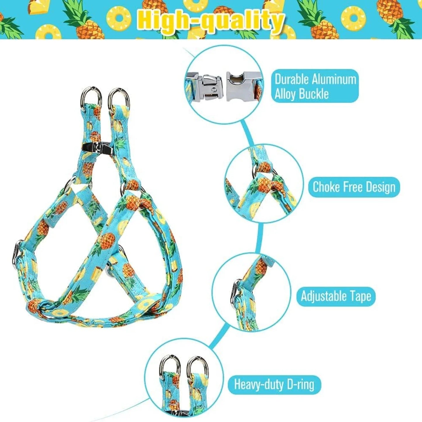 Comfortable Adjustable Heavy Duty No Pull Harness and Leash Set