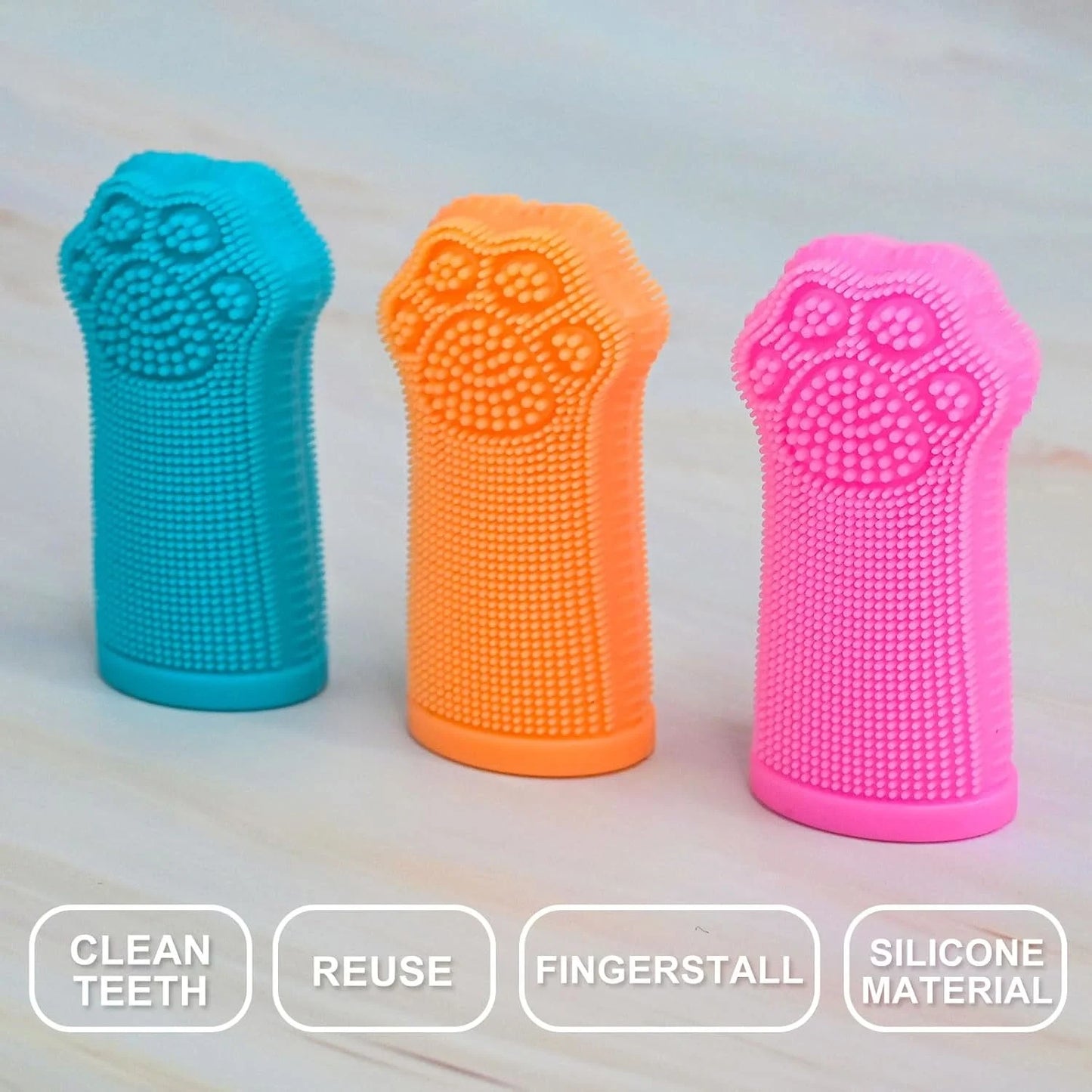 3 Pack Soft Silicone Finger Toothbrush for Dogs, Cats, Puppies