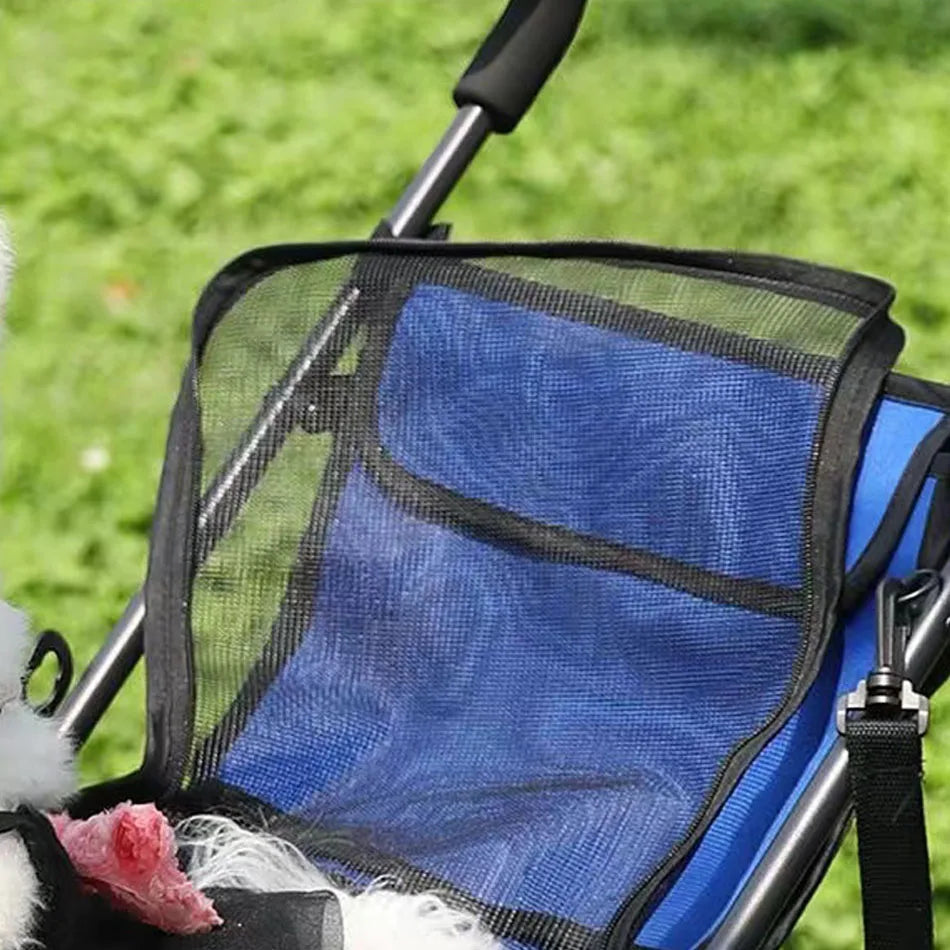 Waterproof Folding Pet Stroller with 4 Wheels