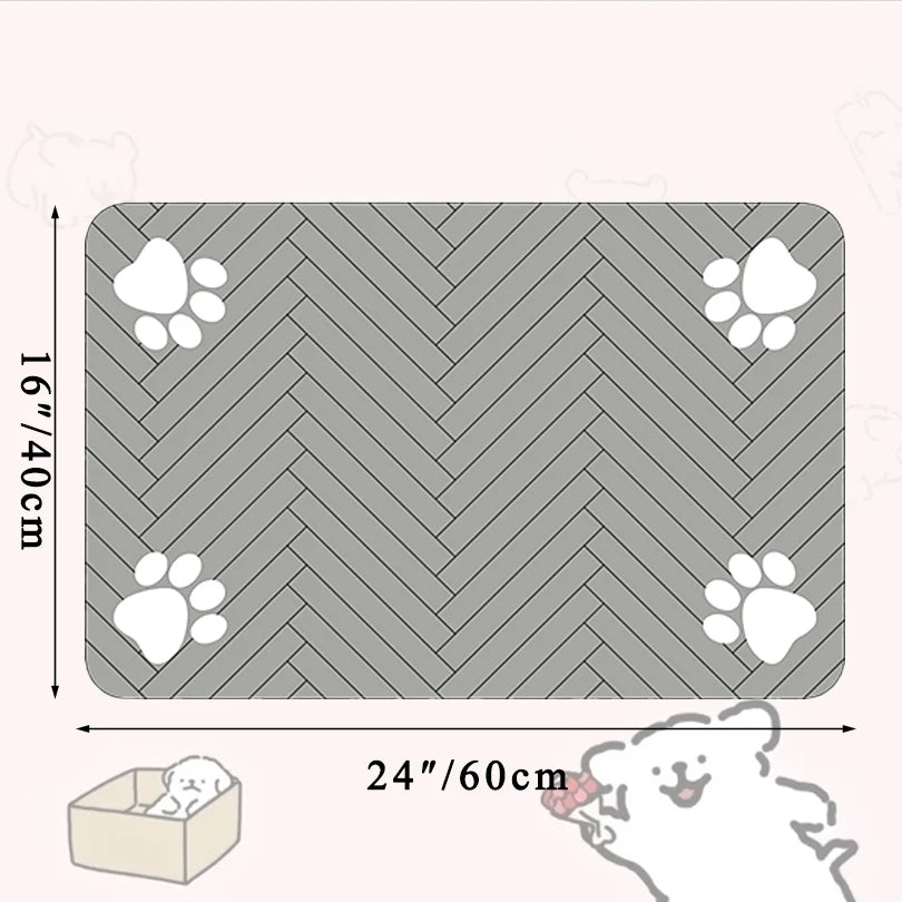 Waterproof Placemat for Food and Water Bowl, with Waterproof Rubber Backing and Quick Dry