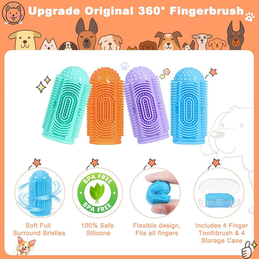 4 Piece Finger Toothbrush Set