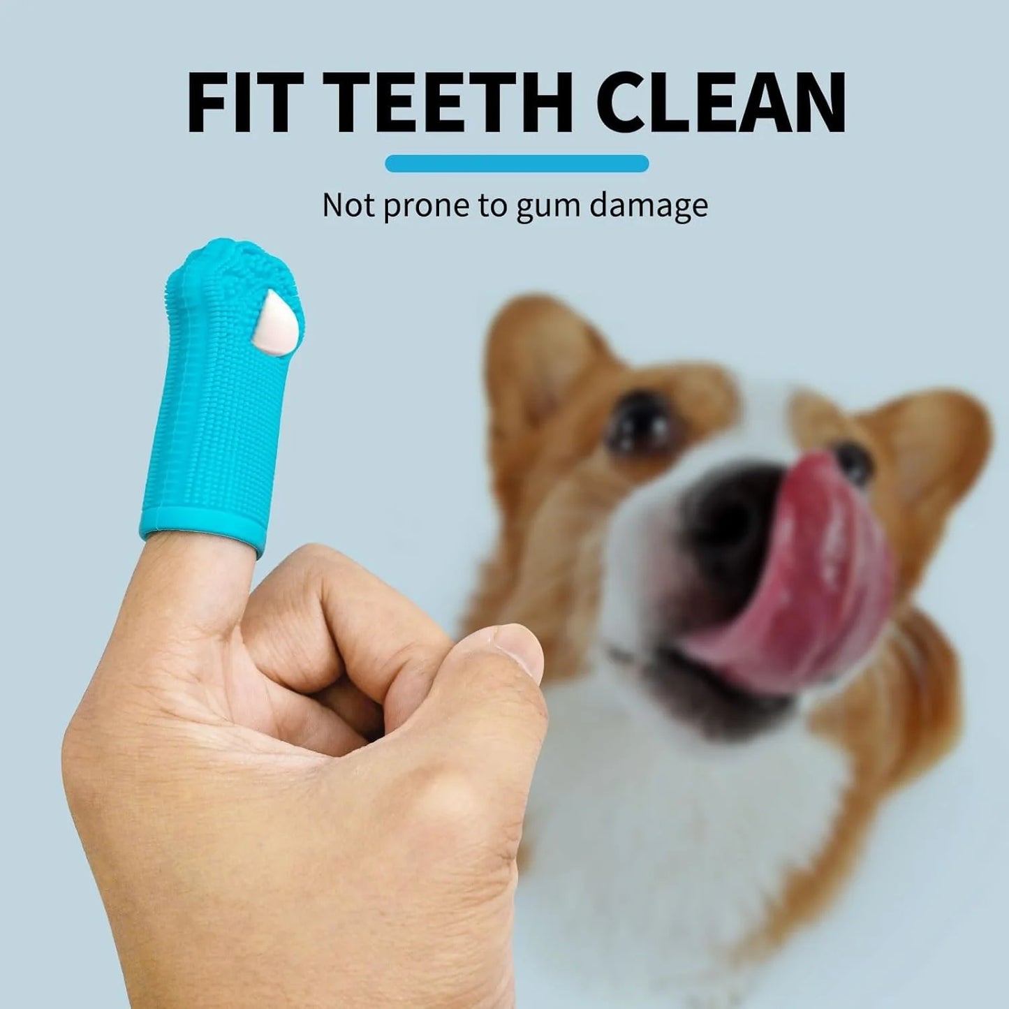 3 Pack Soft Silicone Finger Toothbrush for Dogs, Cats, Puppies
