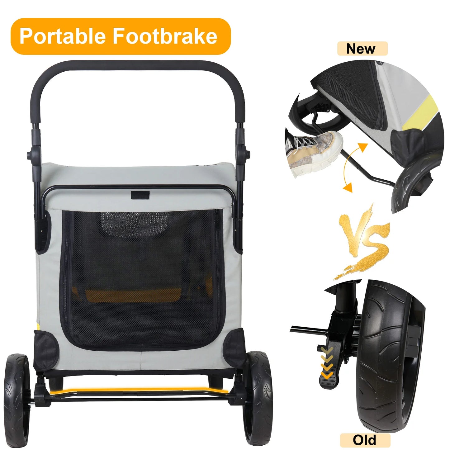 Foldable Dog Stroller for Small Medium Large Dogs