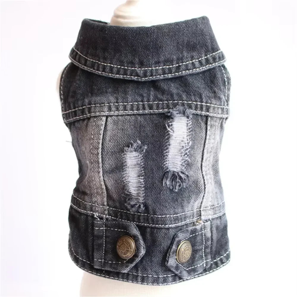 Denim Dog Clothes Vest