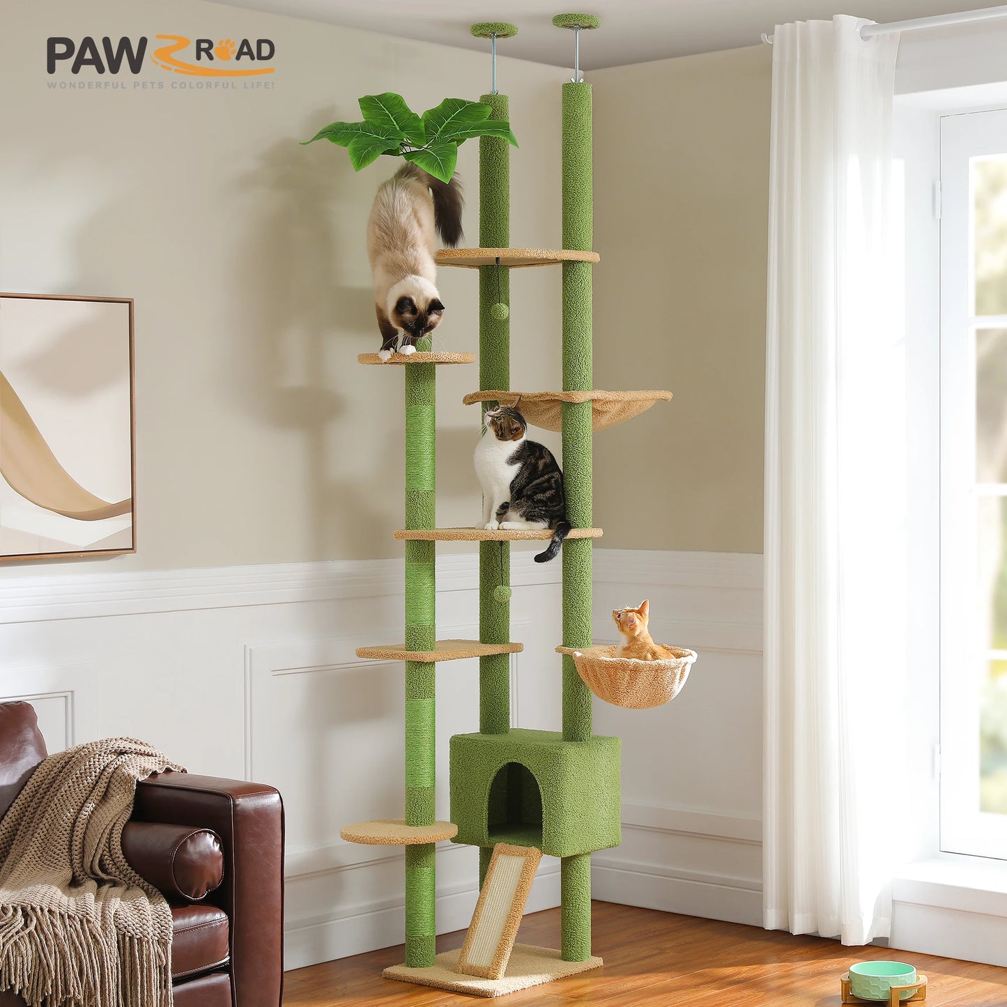 Adjustable Cat Tree and Scratching Post