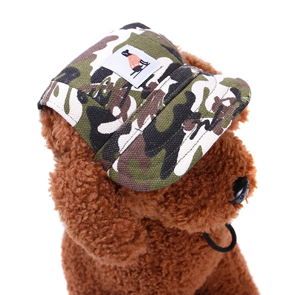 Adjustable Baseball Cap with Ear Holes for Large Medium Small Dogs