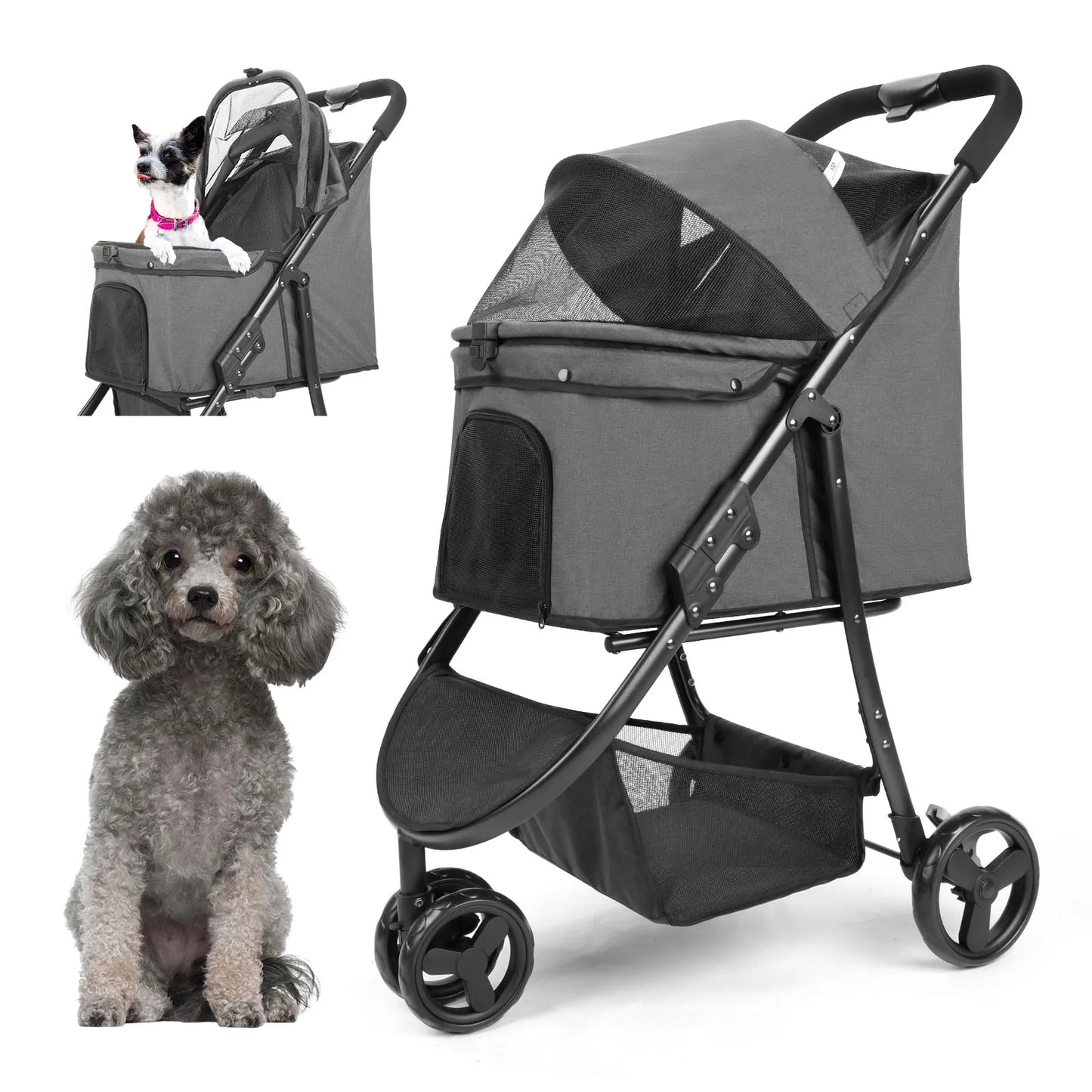 Car 3 Wheel Foldable Pet Stroller