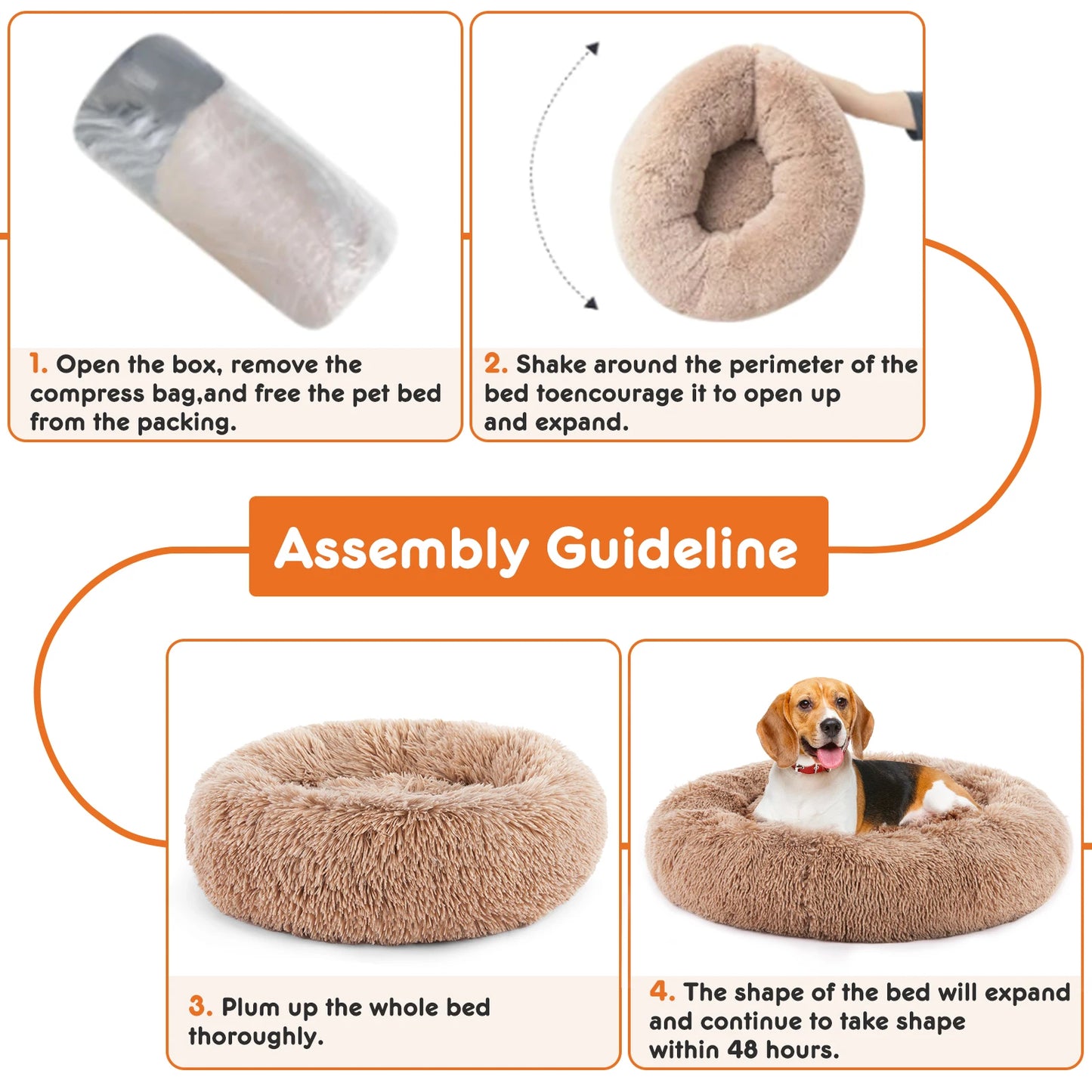 Calming Anti-Slip Washable Dog Bed