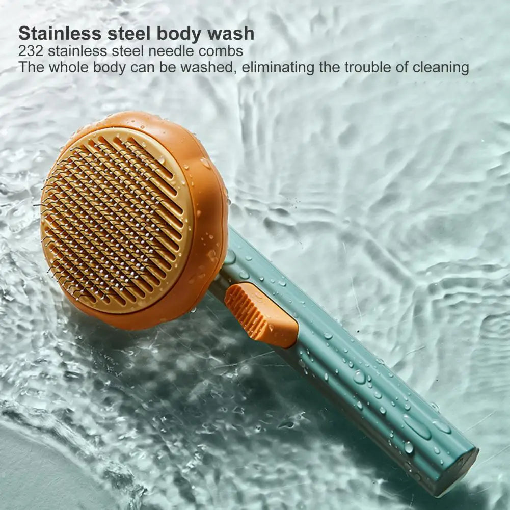 Washable Hair Removal Comb for Cats & Dogs, Easy-Clean Button