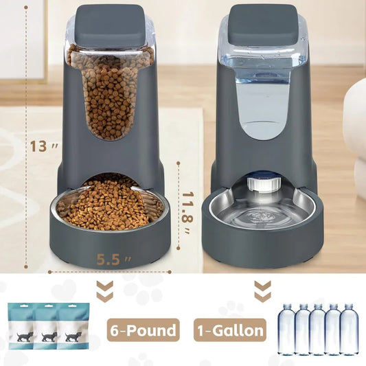 Automatic Cat Dog Feeder with Stainless Steel Bowl