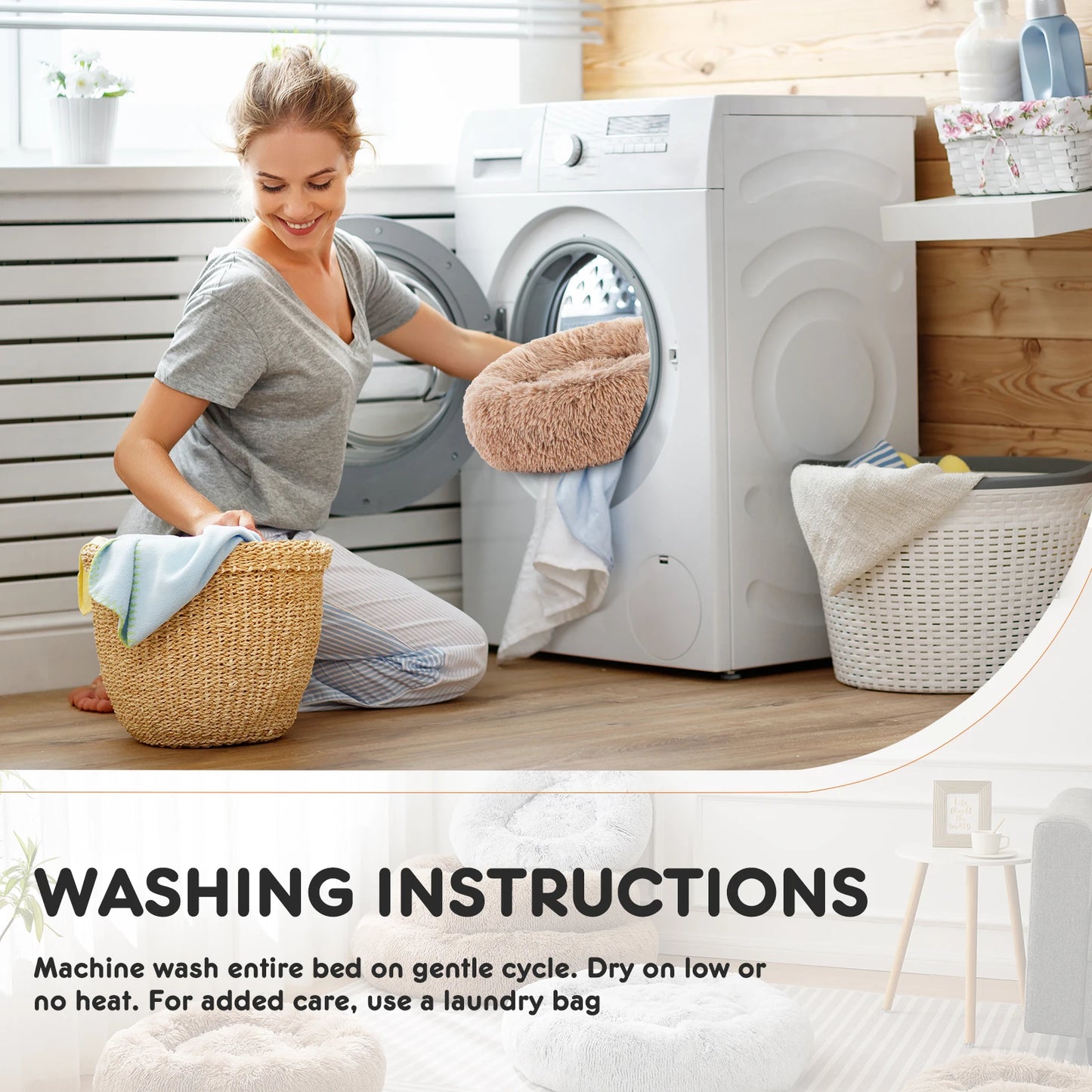 Calming Anti-Slip Washable Dog Bed