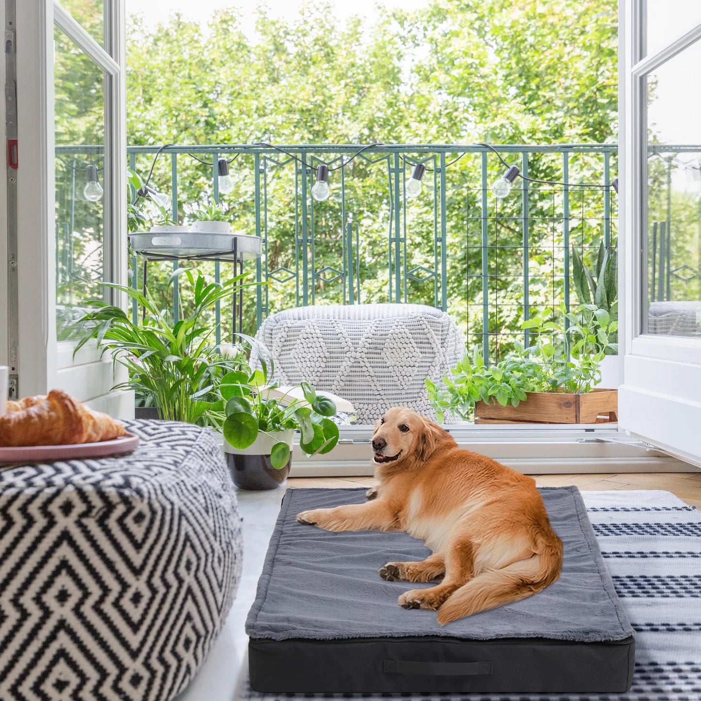 Orthopedic Dog Bed Waterproof Lining, and Non-Slip Bottom, Machine Washable