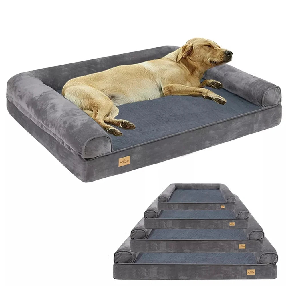 Calming Orthopedic Memory Foam Dog Bed with Waterproof Removable Cover