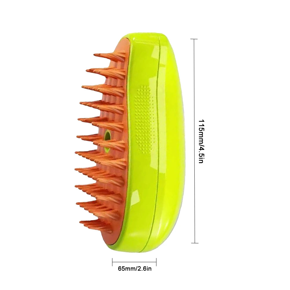 3 In1 Steamy Grooming Dog Brush Self Cleaning