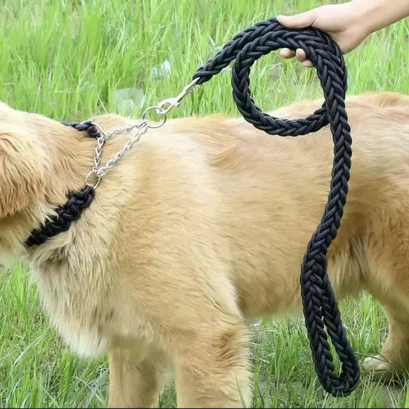 Large Nylon Braided Traction Dog Leash