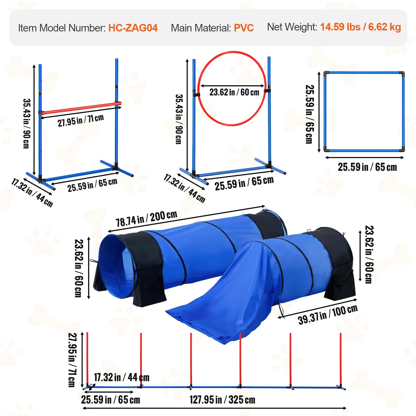 4 PCS Training Equipment Set with Adjustable High Hurdles