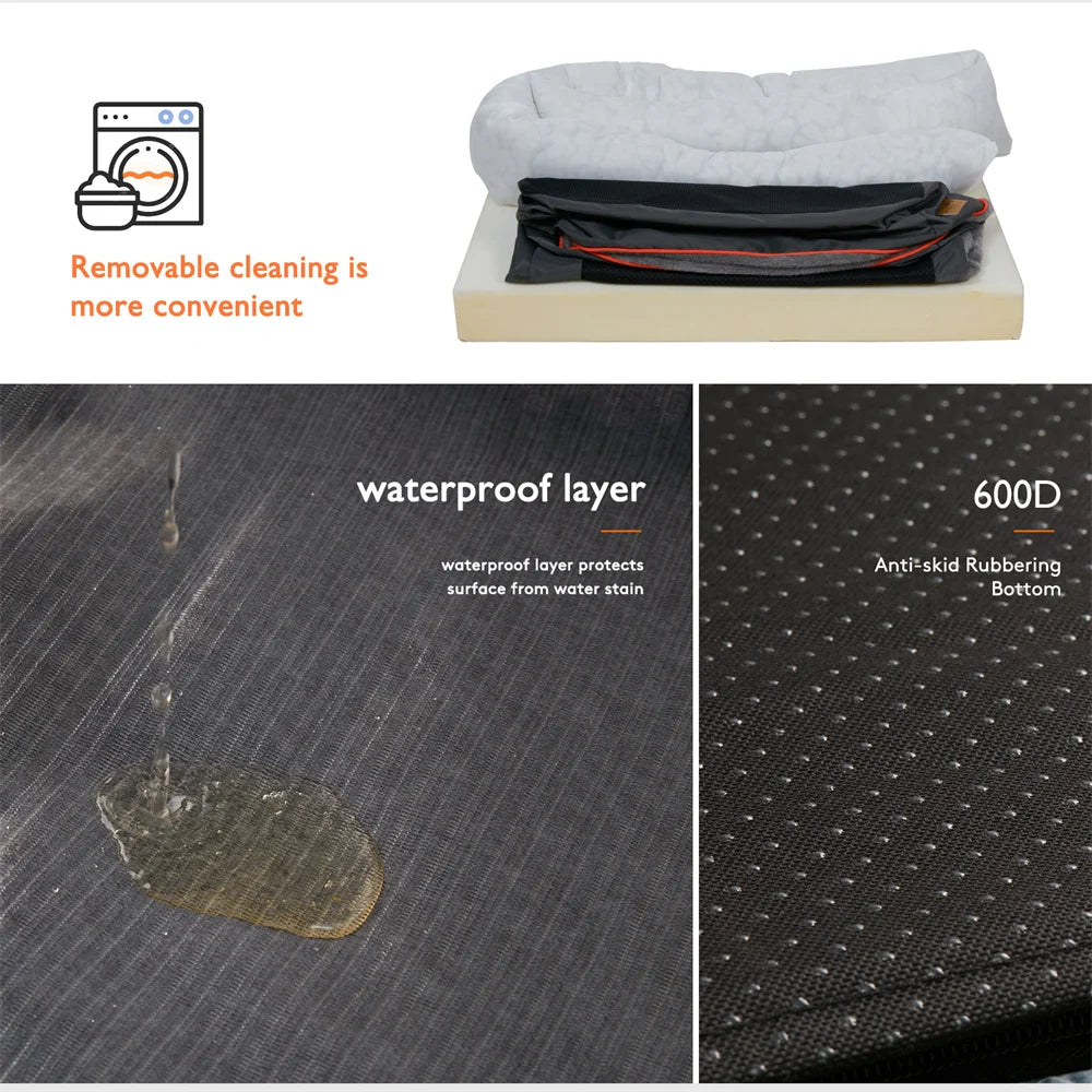 Jumbo Large Orthopedic Waterproof Memory Foam Bed with Removable Cover