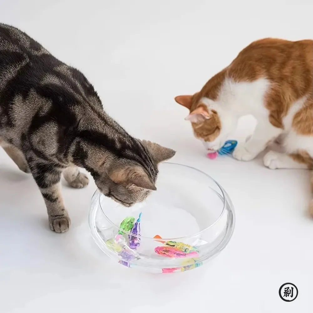 LED Inductive Interactive Swimming Robot Fish Cat Toys
