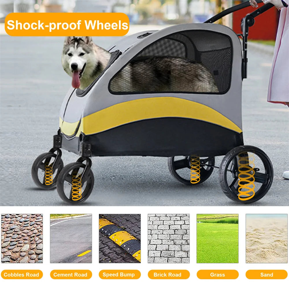 Foldable Dog Stroller for Small Medium Large Dogs