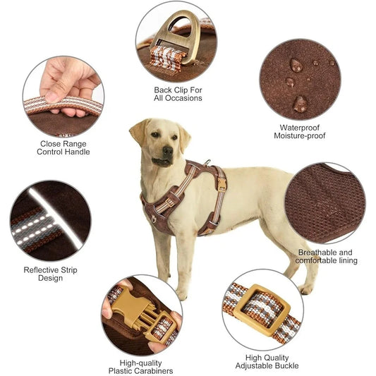Comfortable No Pull Reflective Large Dog Harness