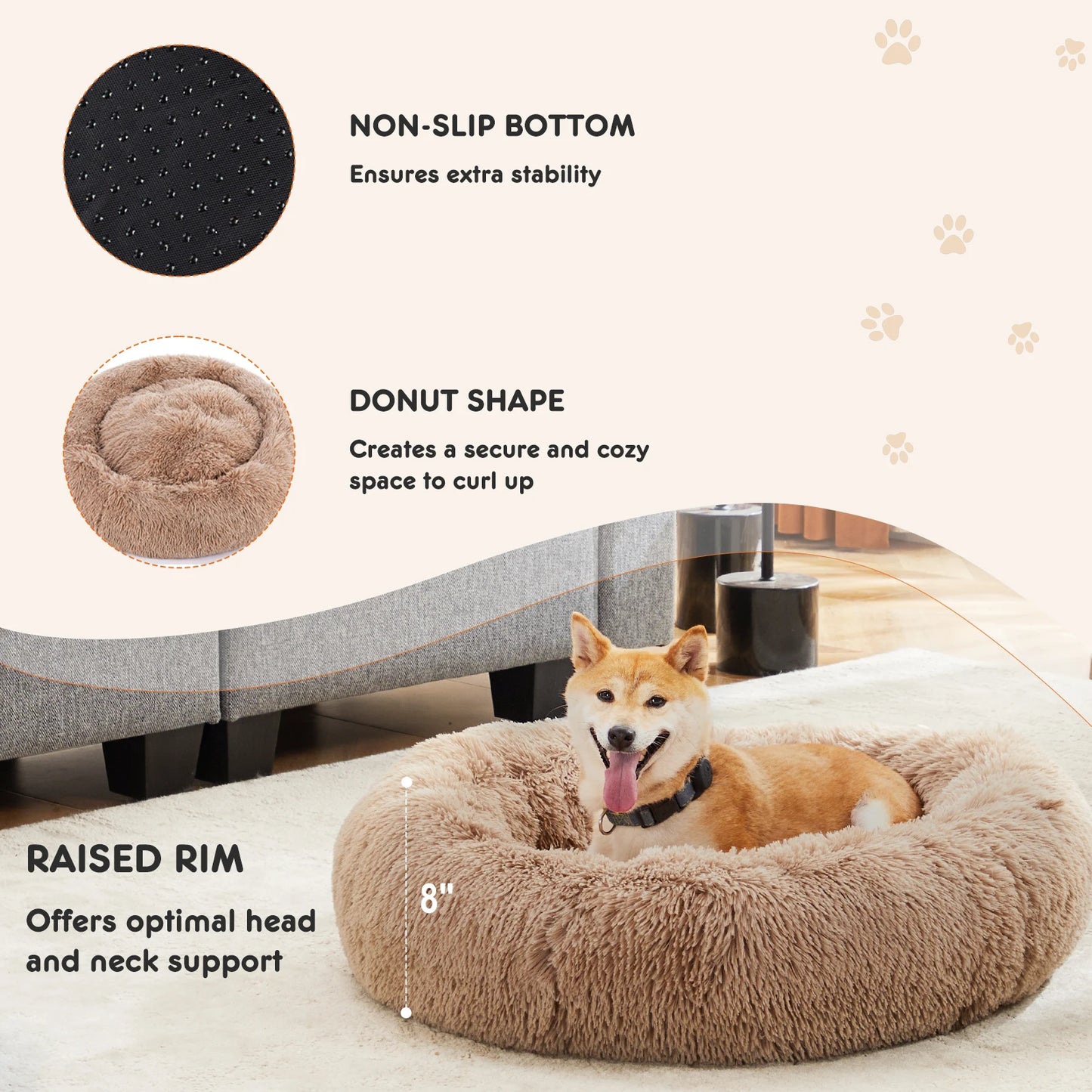 Calming Anti-Slip Washable Dog Bed