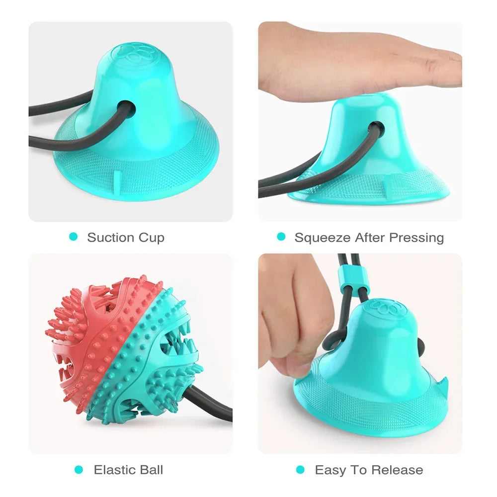 Silicon Suction Cup Tug Interactive Dog Ball