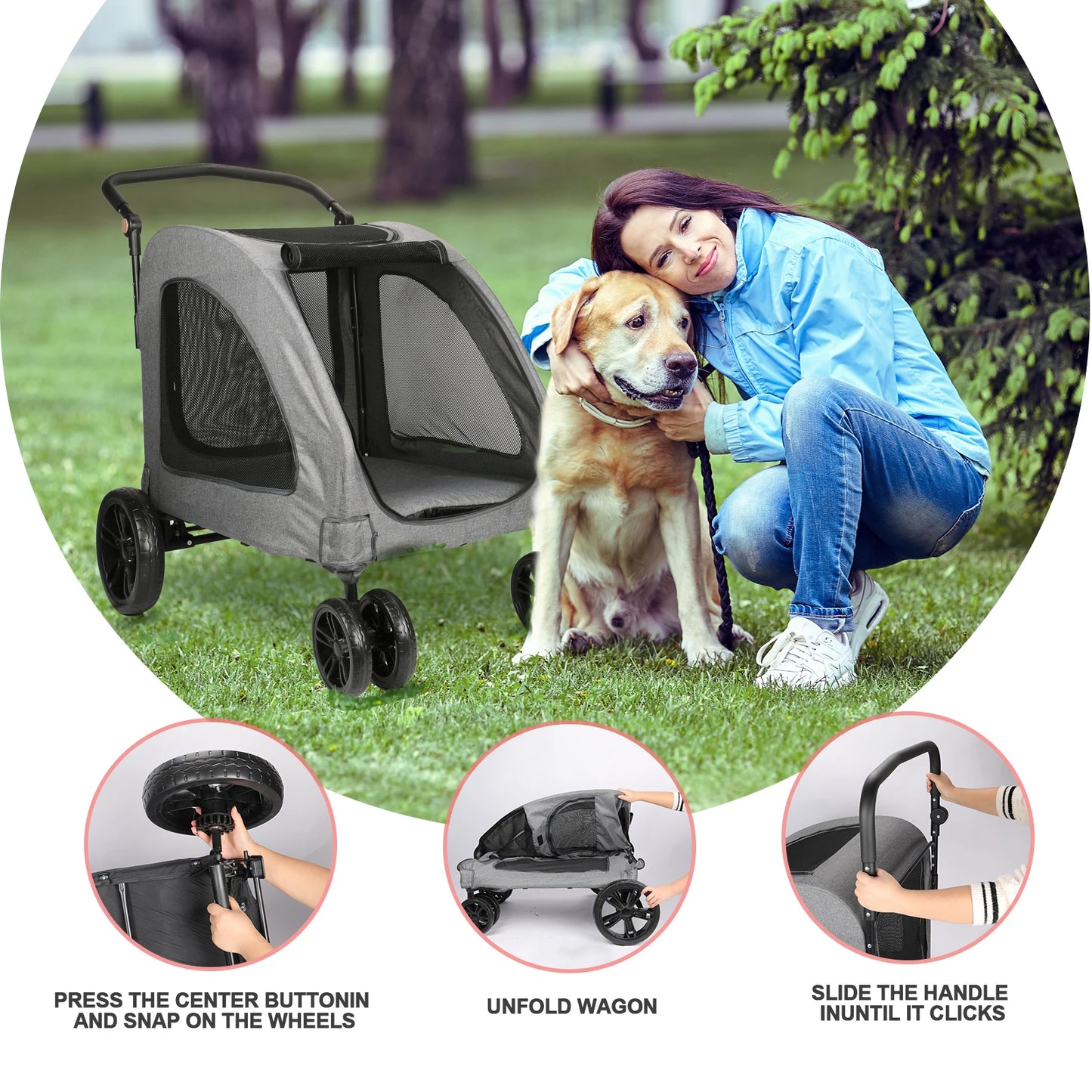 High Quality Portable Pet Stroller for outdoor use