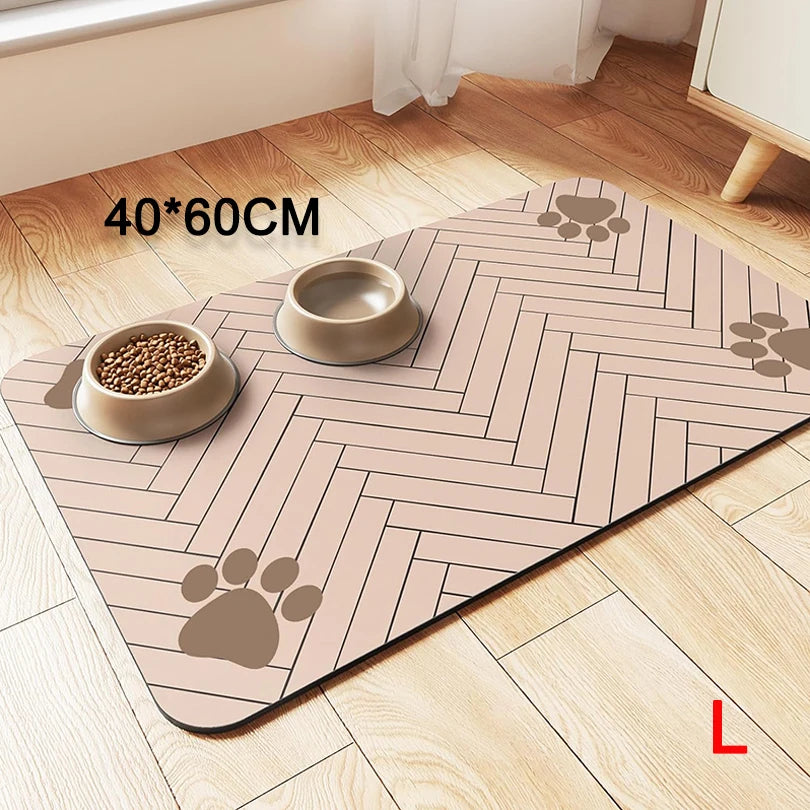 Waterproof Placemat for Food and Water Bowl, with Waterproof Rubber Backing and Quick Dry