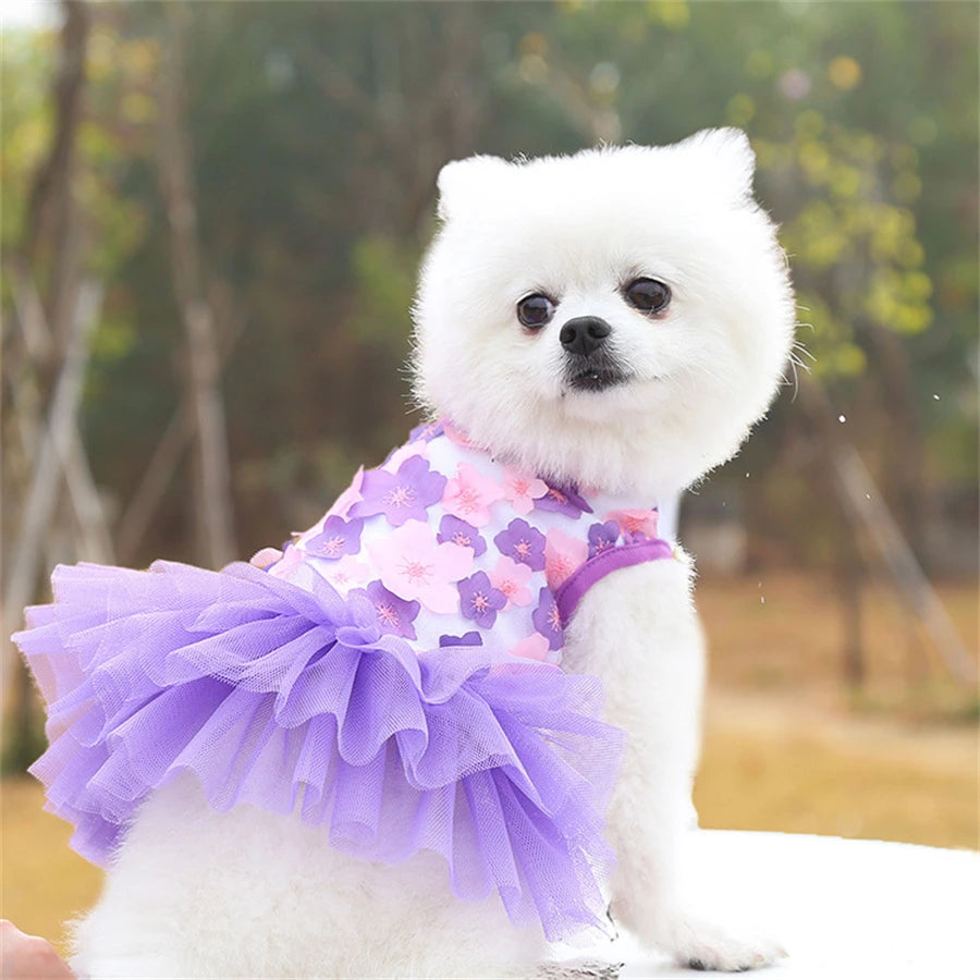 Floral Dog Dress for Small Breeds