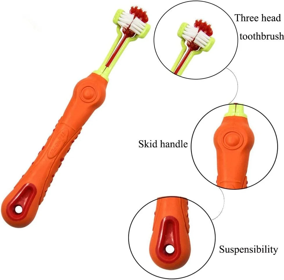 3-Sided Pet Toothbrush Removing Bad Breath and Tartar