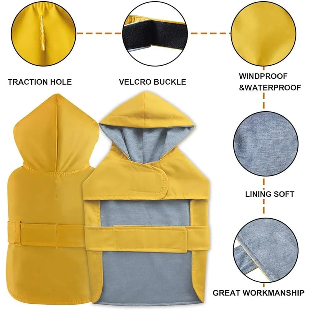 Waterproof Adjustable For Small Medium Dogs Raincoat