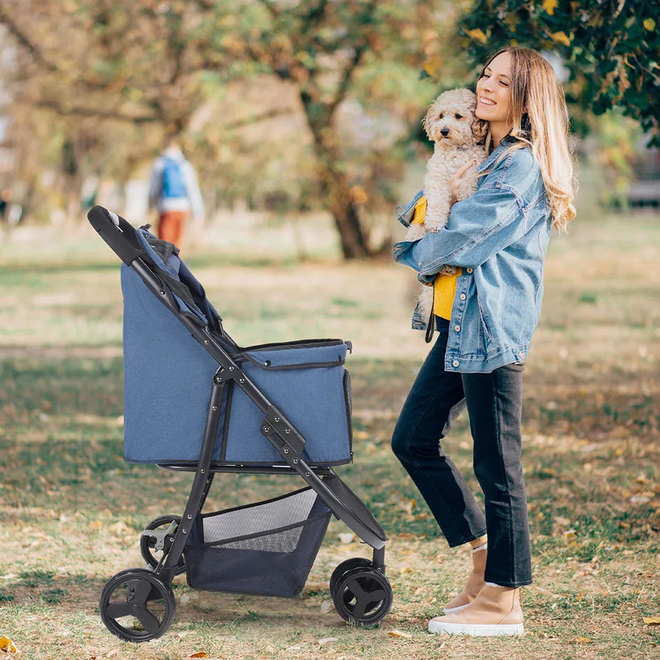 Car 3 Wheel Foldable Pet Stroller