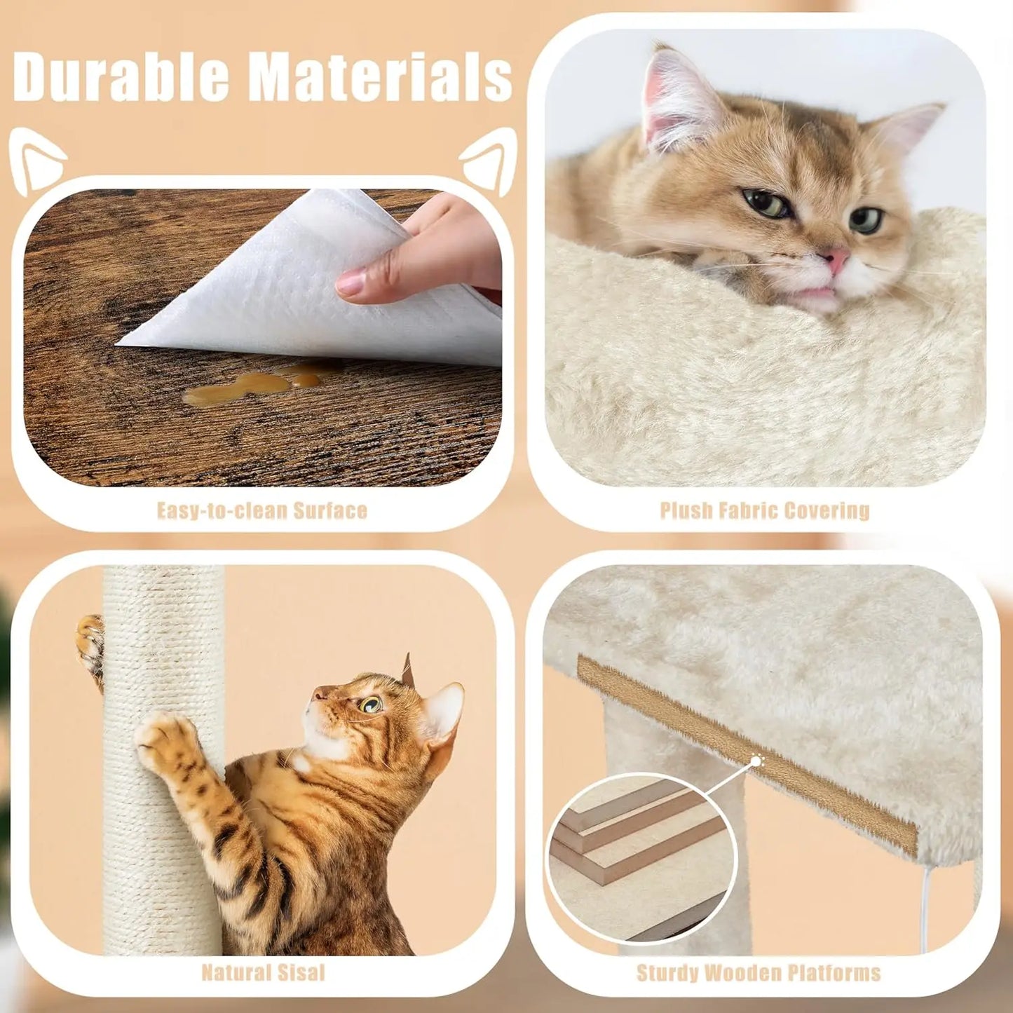 All-in-one Litter Box Enclosure with Cat Tree w/Scratching Posts