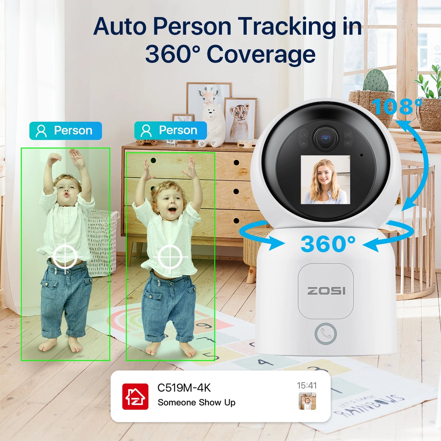 Security Camera WIFI Surveillance Camera 2-Way Video Pet Monitor
