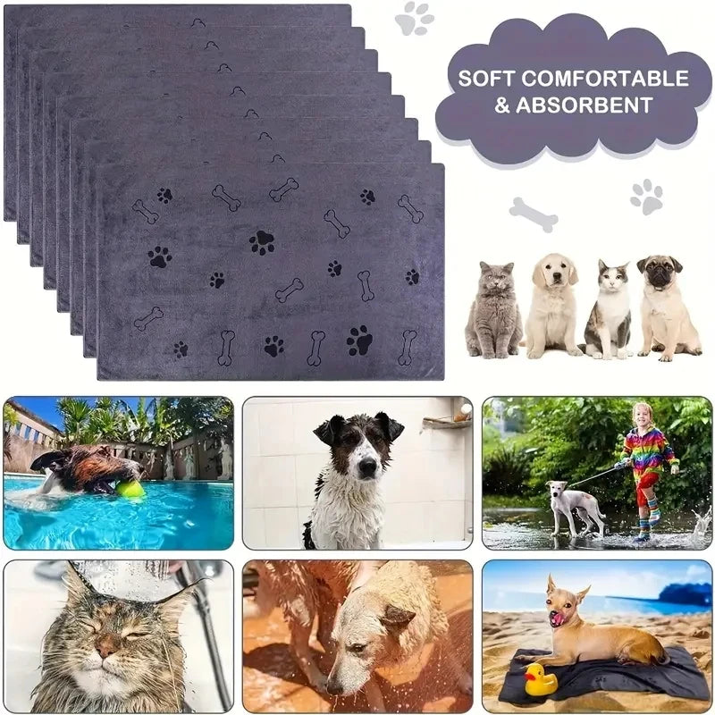 2pcs Soft Microfiber Quick Dry Dog Towels