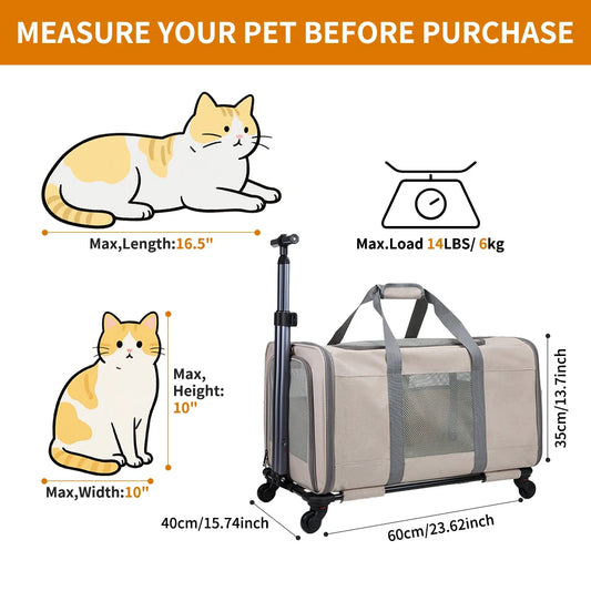 Large Transport Cat trolley with wheels for travel