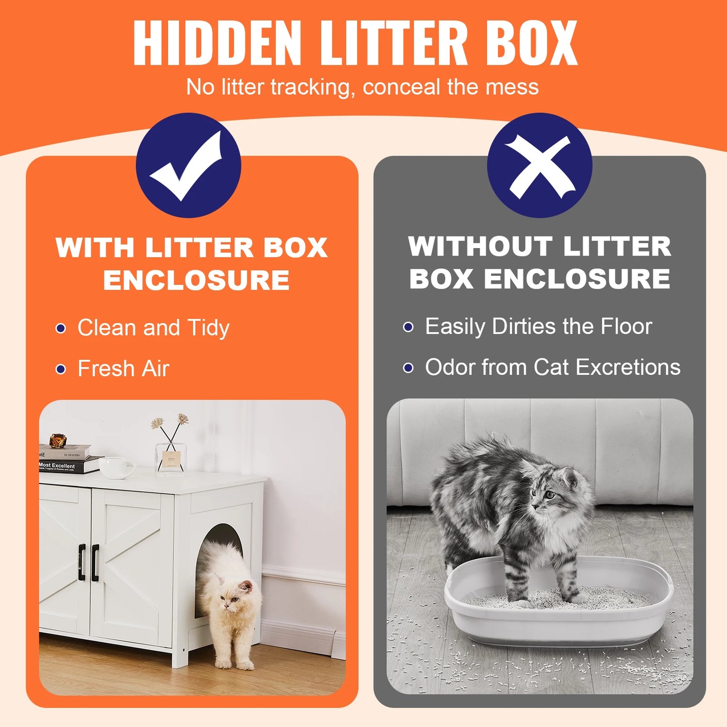 Wooden Cabinet Litter Box