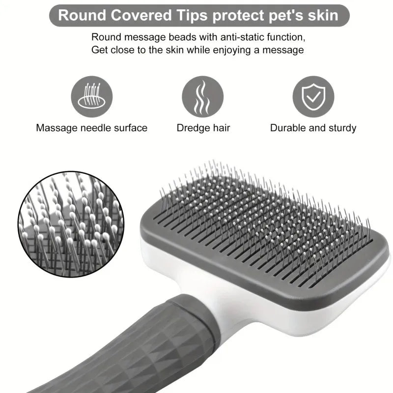 Plastic Anti-Slip Grip Pet Massage Brush