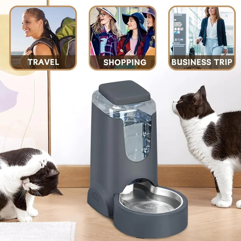 Automatic Cat Dog Feeder with Stainless Steel Bowl