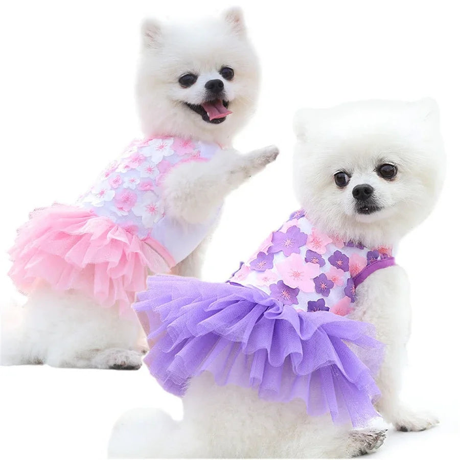 Floral Dog Dress for Small Breeds