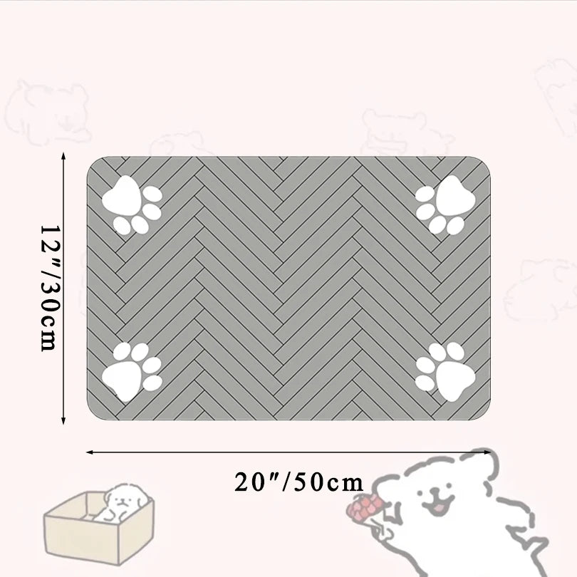 Waterproof Placemat for Food and Water Bowl, with Waterproof Rubber Backing and Quick Dry
