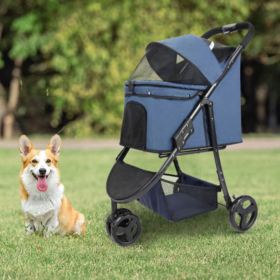 Car 3 Wheel Foldable Pet Stroller