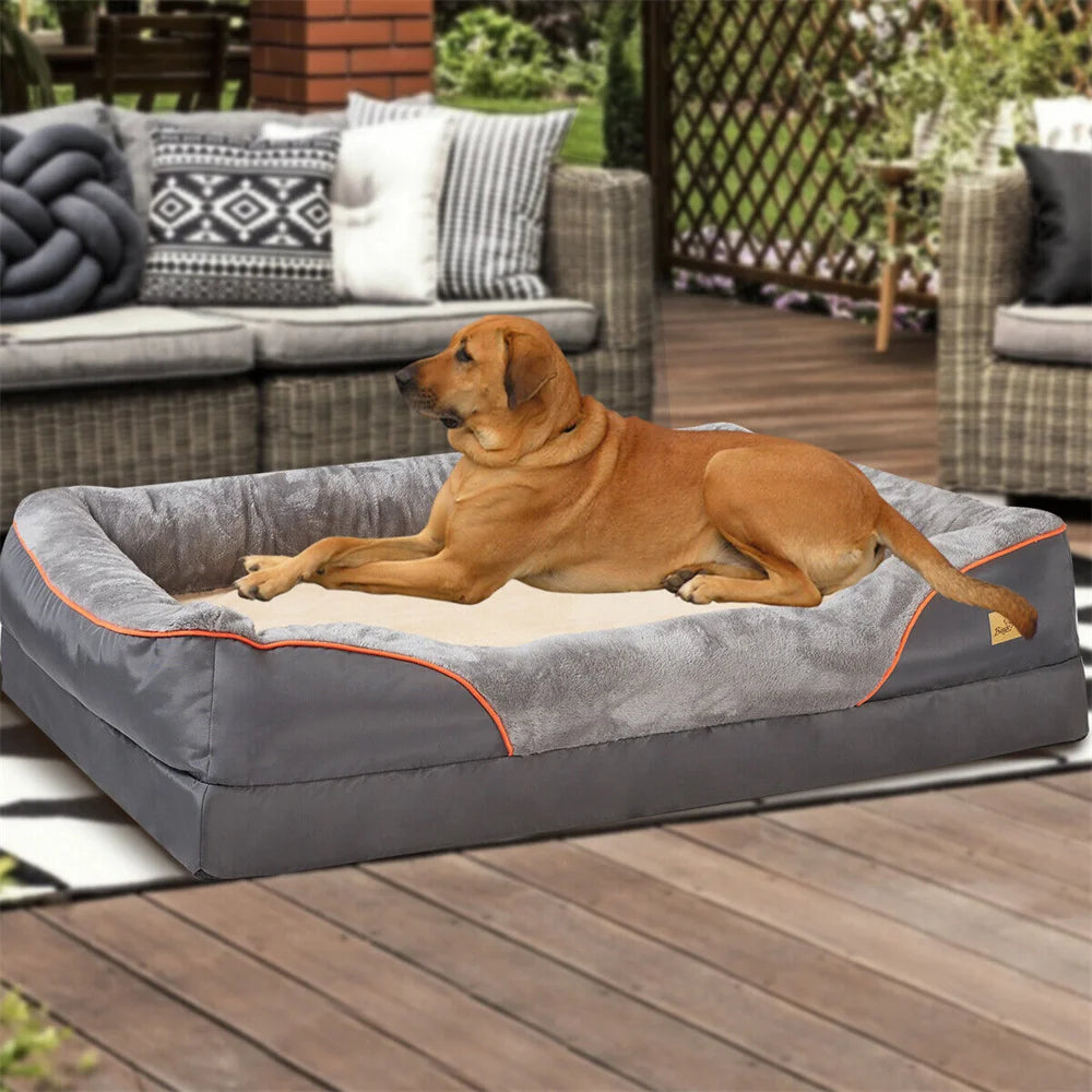 Jumbo Large Orthopedic Waterproof Memory Foam Bed with Removable Cover